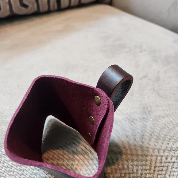 Portland Leather Goods Purple Leather Mug Hug - Picture 2 of 3